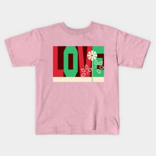 Retro love with flower | Valentine's Day Kids T-Shirt